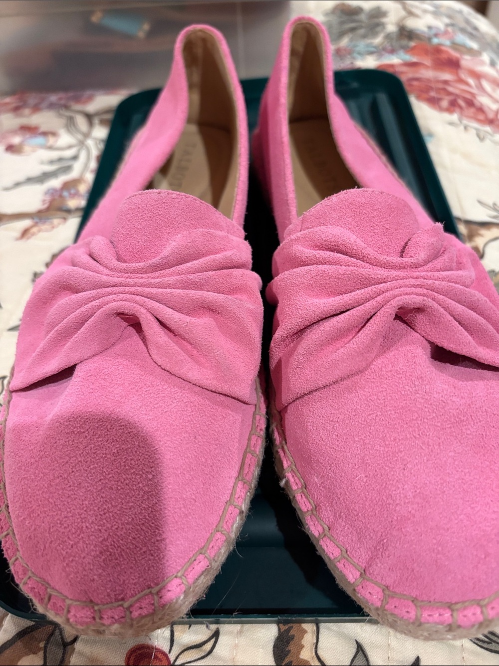 Talbots Pink Suede Knotted Espadrille Flats